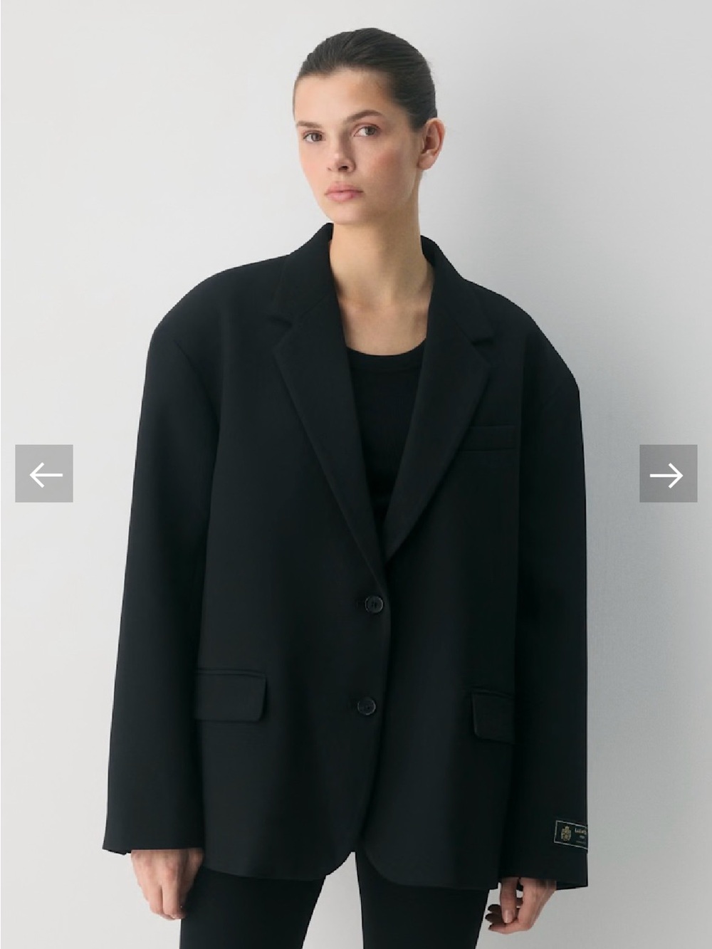 Babaton Black Vogue Oversized Single-Breasted Blazer